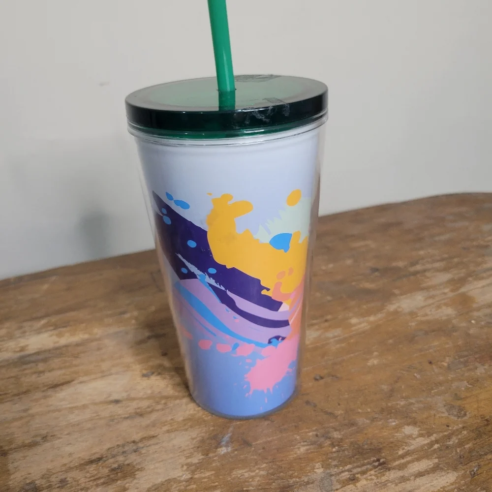 2021 Starbucks 16 oz Cold Beverage Cup with Straw